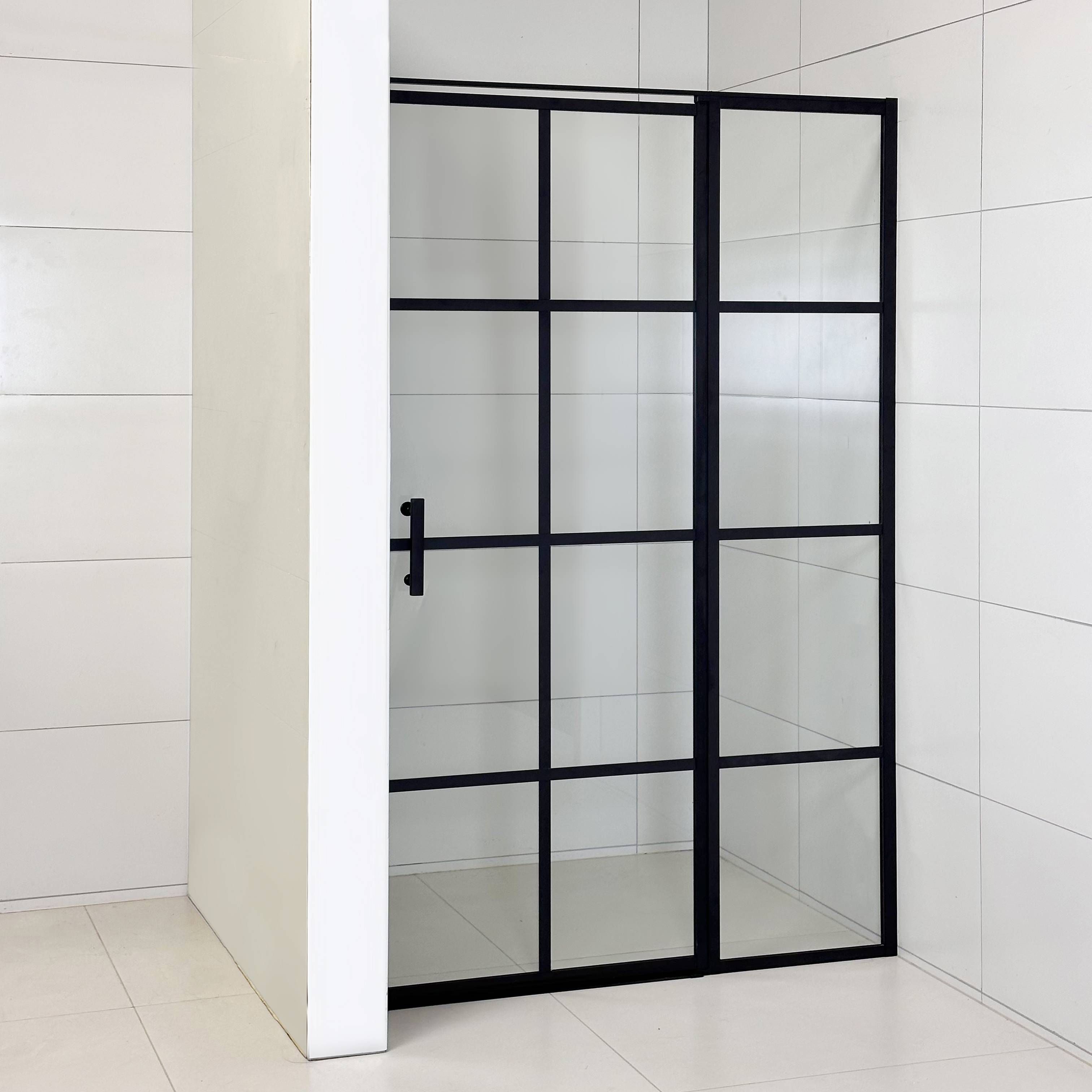 Modern Design Shower Enclosure 6mm Tempered Glass Black Sliding Door for Hotel