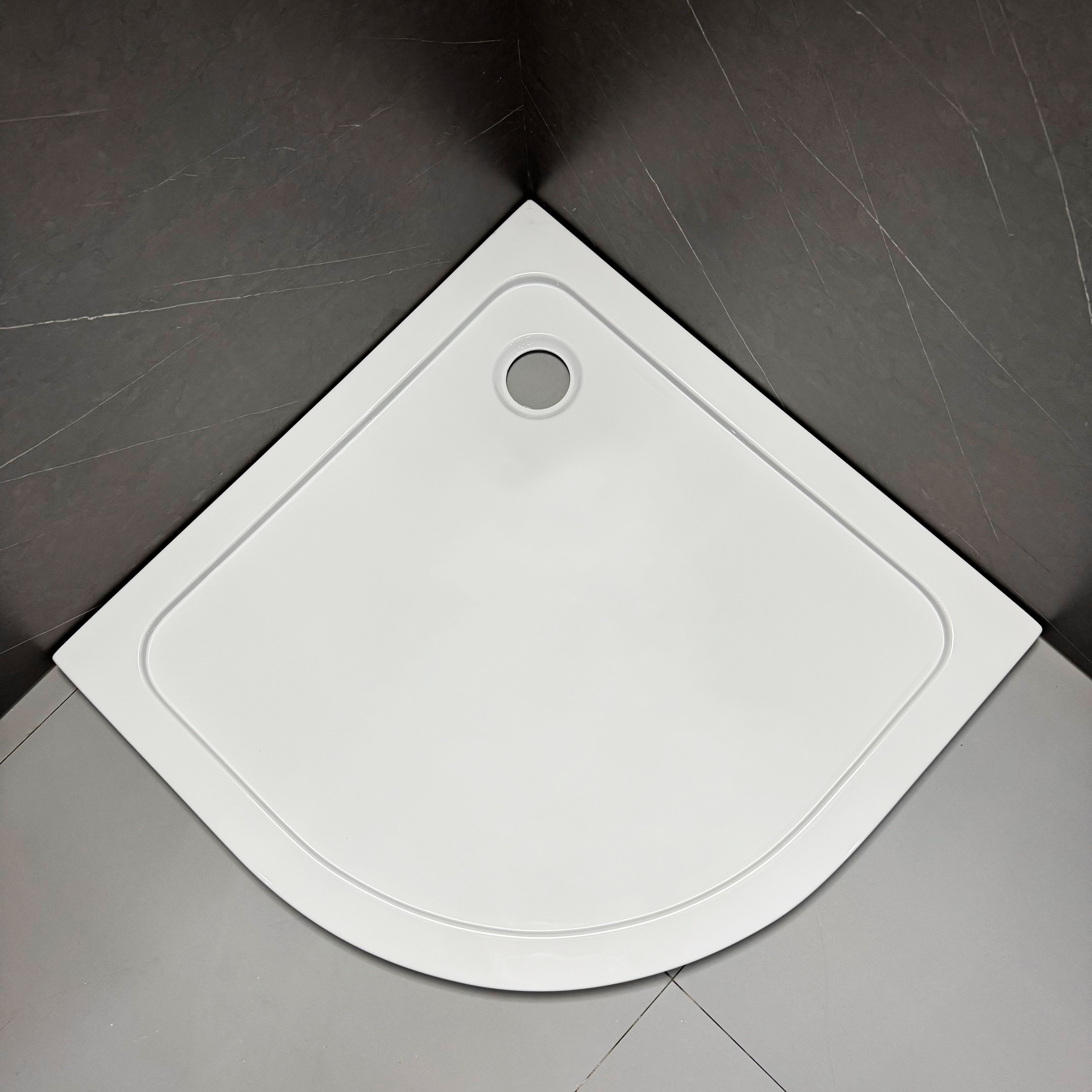 HOKO Modern White Acrylic Shower Tray Custom Size Bathroom Shower Base for Hotels and Showers Rooms