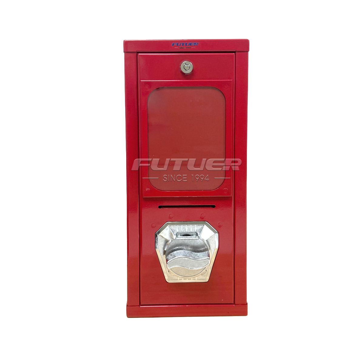 Red Single Slot Coin Sticker Vending Machine | Custom Coin Denomination Available