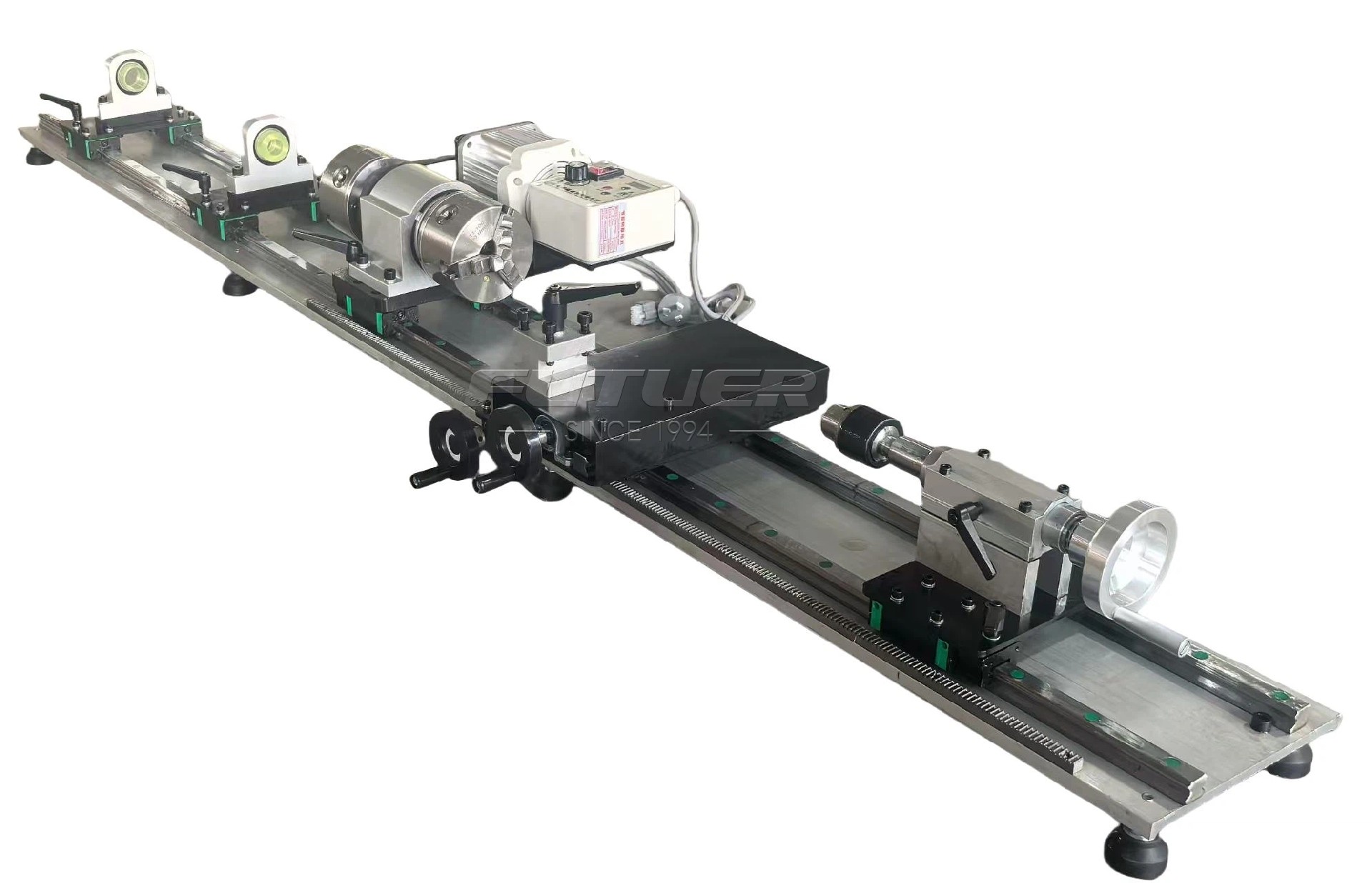 Double track double chuck rod repair machine