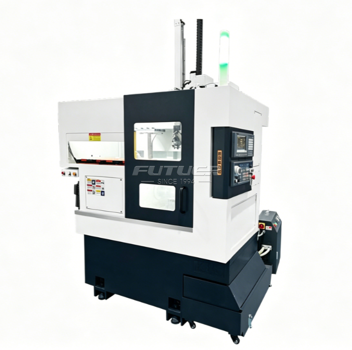 CNC LATHE WITH AUTOMATIC LOADING AND UNLOADING 带自动上下料的数控车床