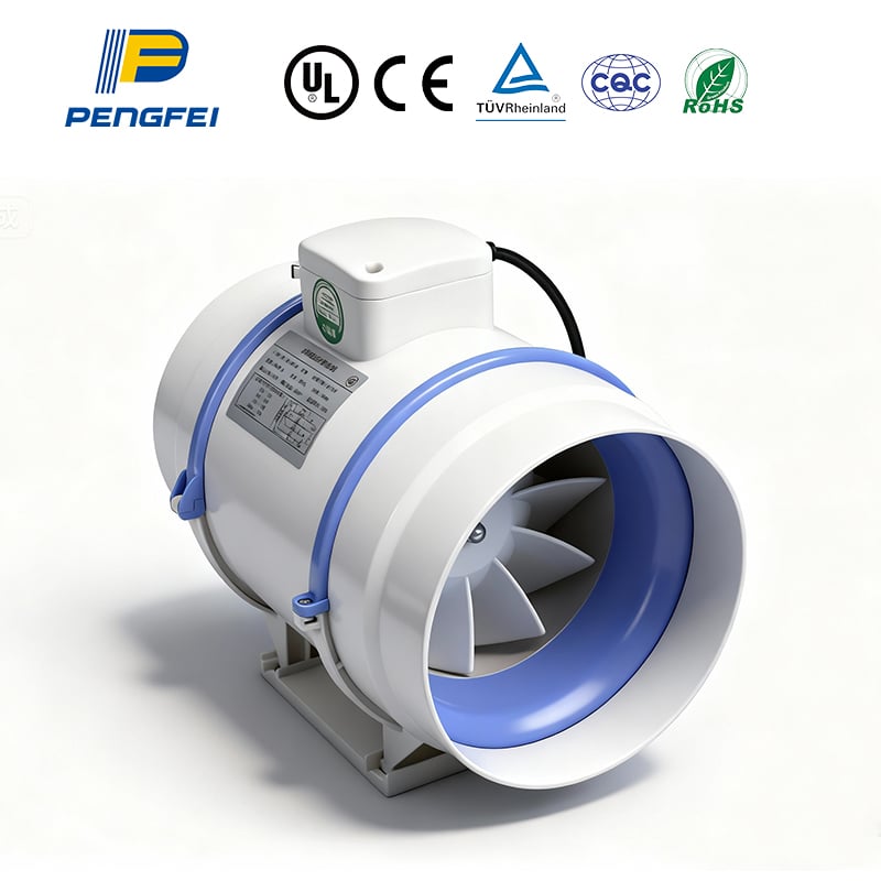 ventilateur axial mixte de 8 pouces pour conduit en ligne, ventilateur à flux mixte
