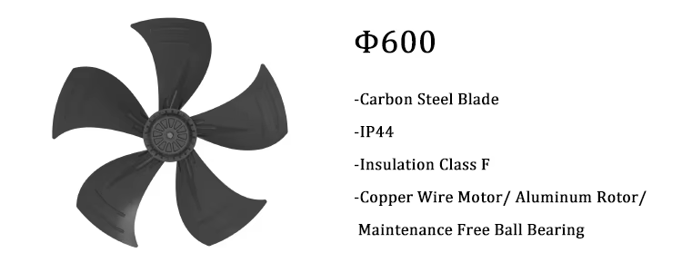 600MM 6000CFM Air Flow Carbon Steel Blade 920W Axial Fan 220V/380V Industrial Factory Ventilation Fresh air supplier