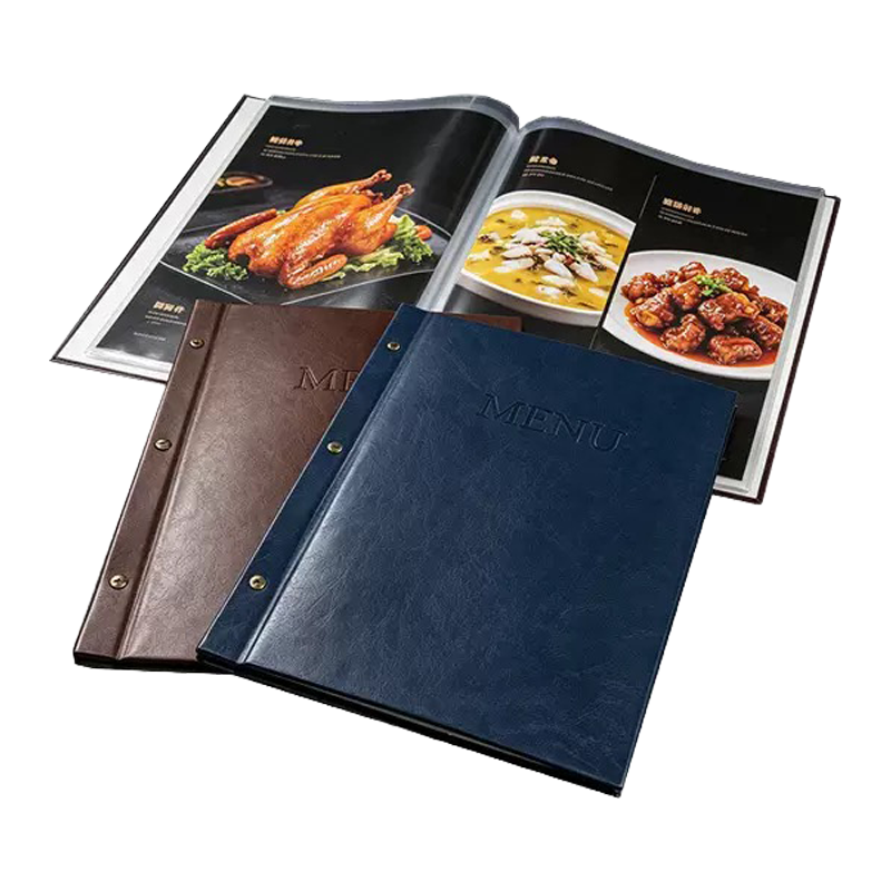 Custom PU Leather Menu Cover Restaurant Menu Folder Cafe Wine List Book Hotel Menu Holder
