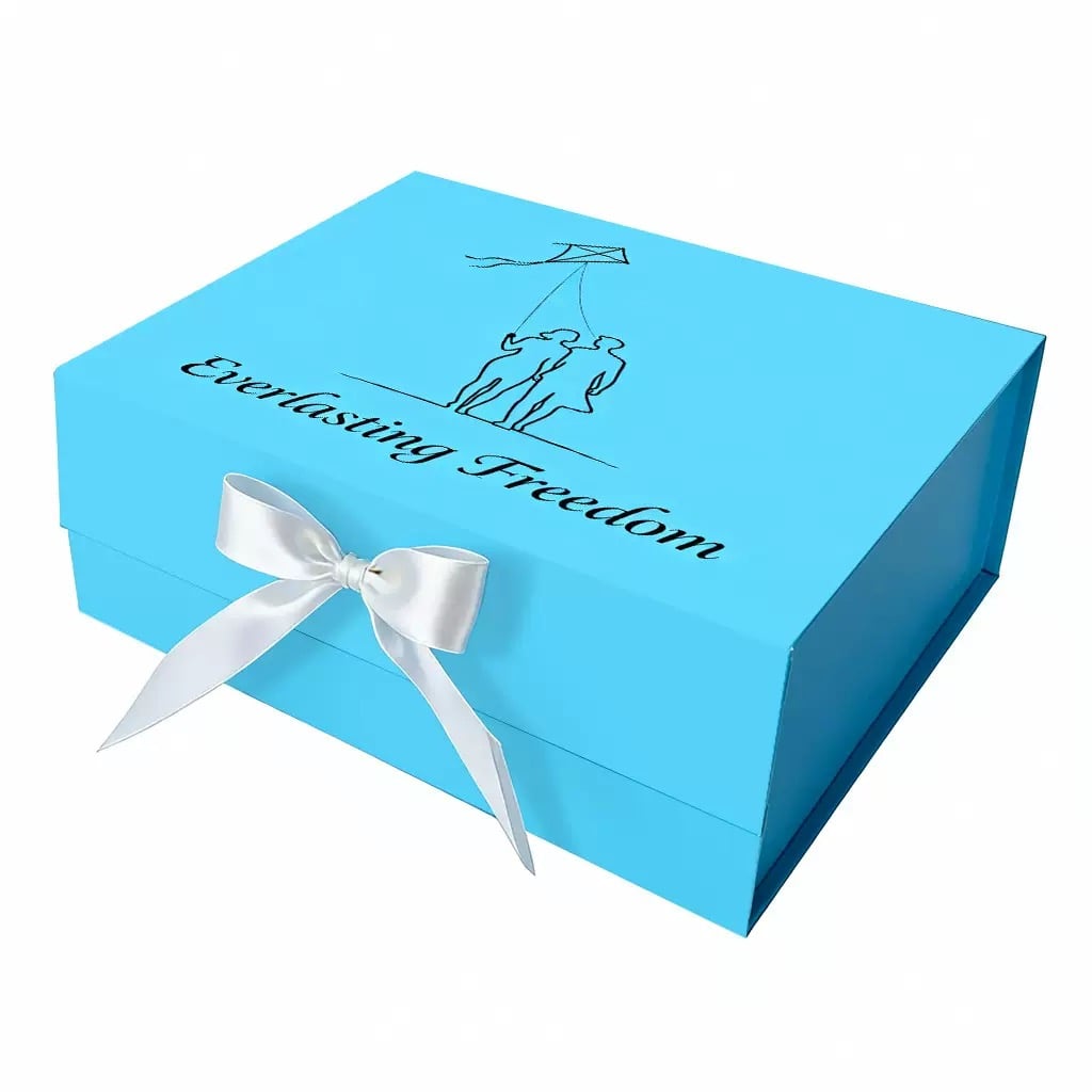 Valentine's Day Gift Box with Bow, Custom Logo Luxury Rigid Cardboard Gift Box for Wedding Anniversary Chocolate Jewelry Packaging