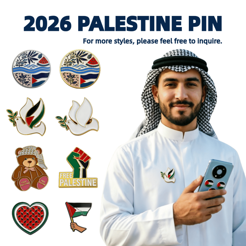Free Palestine Flag Badge - Unique Patriotic Collectible Pin