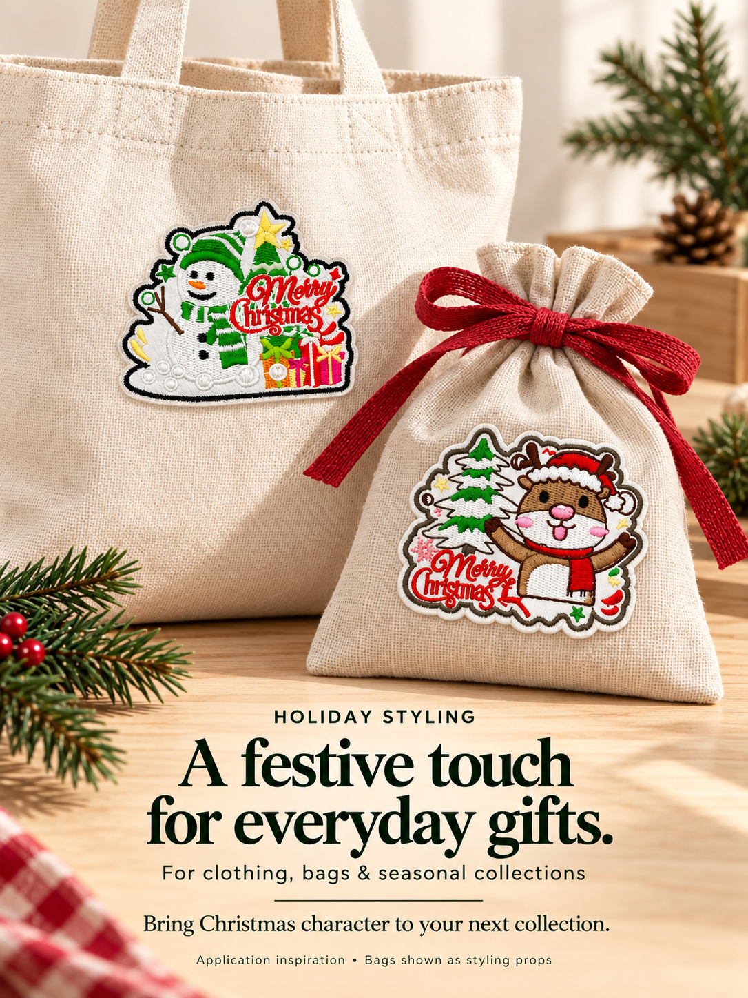 custom christmas embroidered patches-2