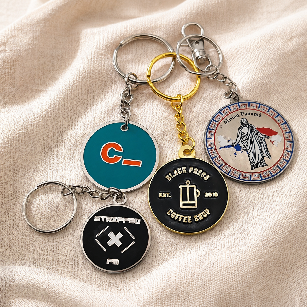 Round Metal Keychains