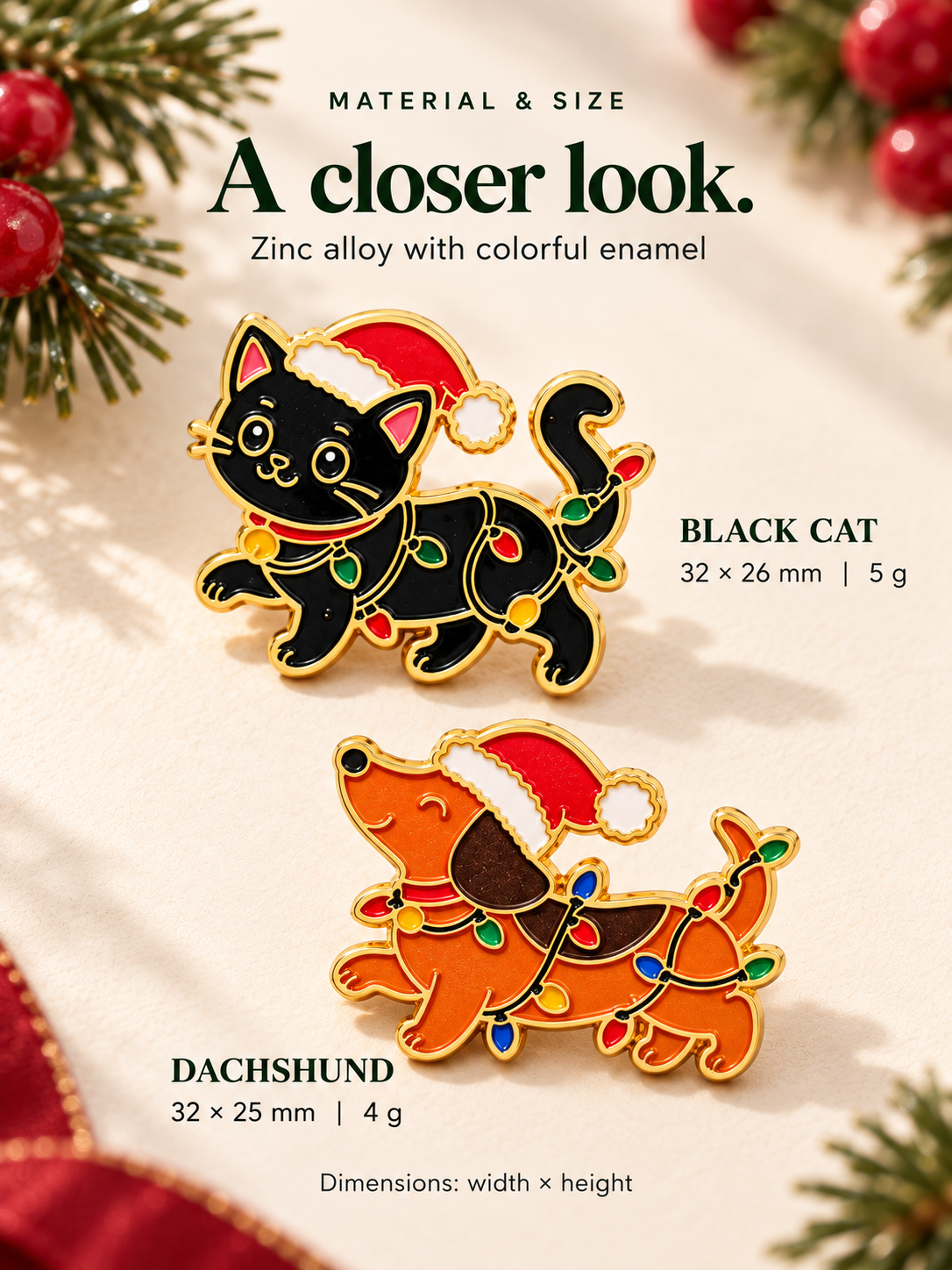 custom christmas enamel pins-1