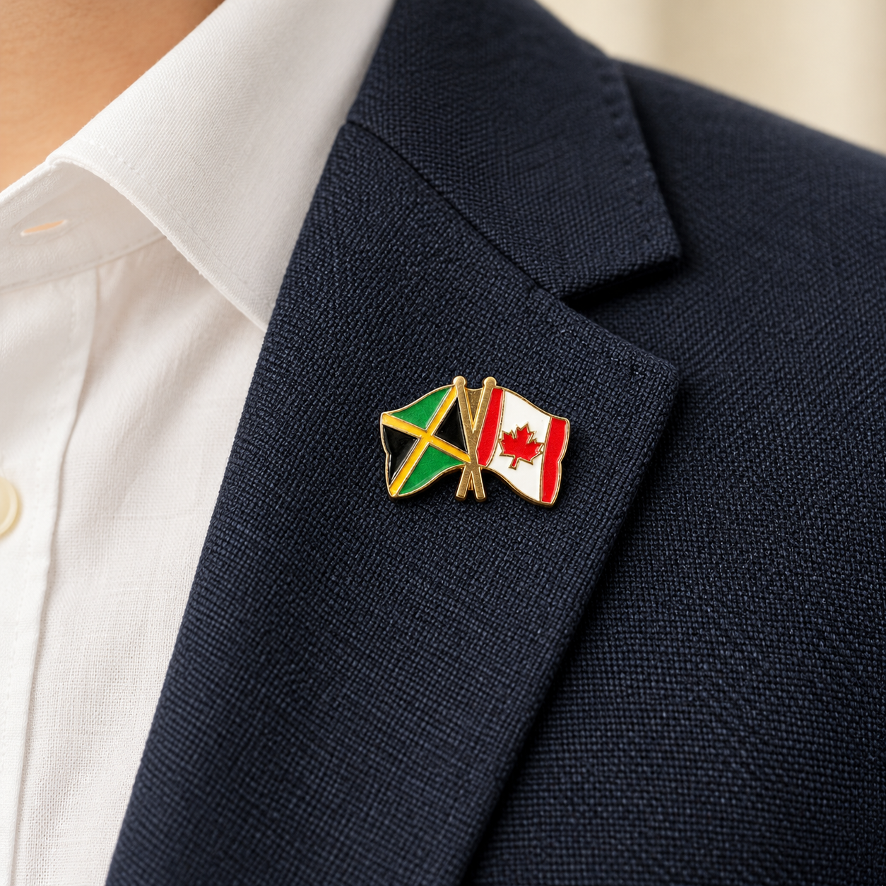 Custom Crossed Flag Lapel Pins