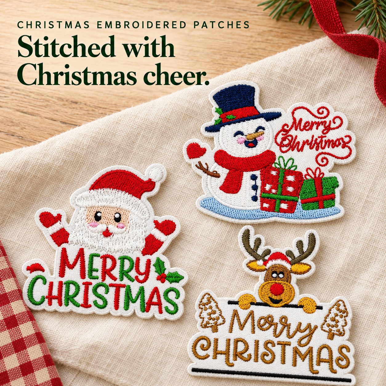 Aangepaste kerst geborduurde patches