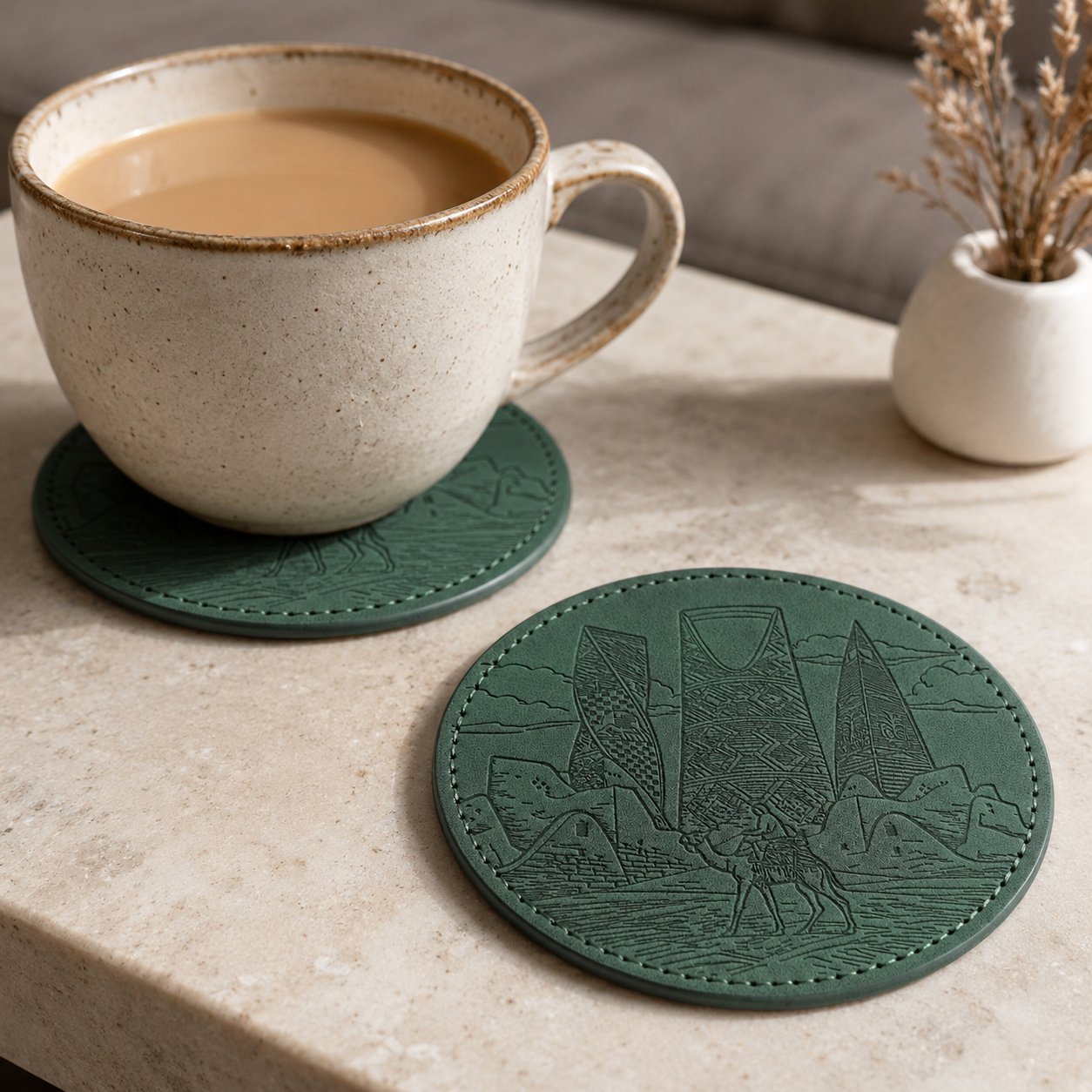 Custom PU Leather Coasters with Logo