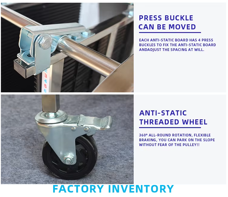 Leenol 900*450*1300mm ESD stainless steel PCB trolley details