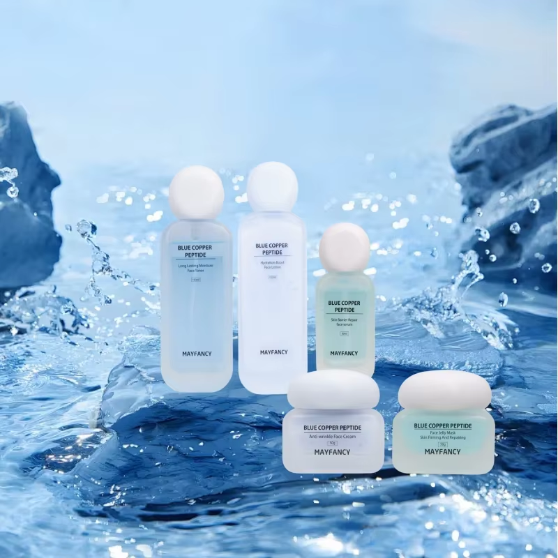 wholesale high quality blue copper peptide anti aging facial care set deep moisturizing repair skin care kit 5 piece set-1