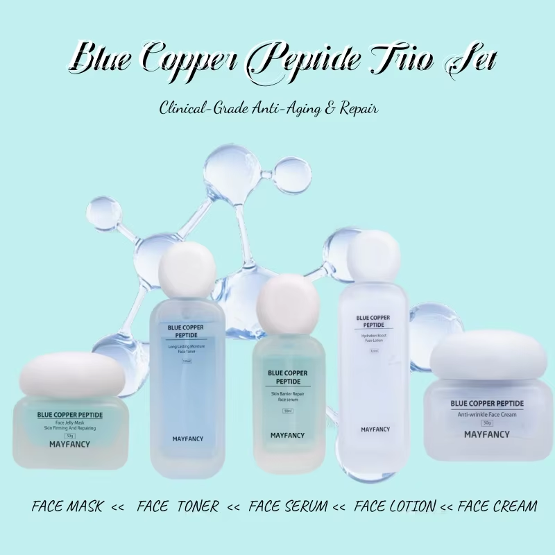 wholesale high quality blue copper peptide anti aging facial care set deep moisturizing repair skin care kit 5 piece set-5