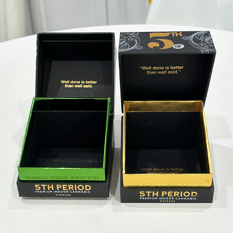 カスタムリジッド 手作り包装 CBD カードボード 豪華タバコ箱 ネック付き