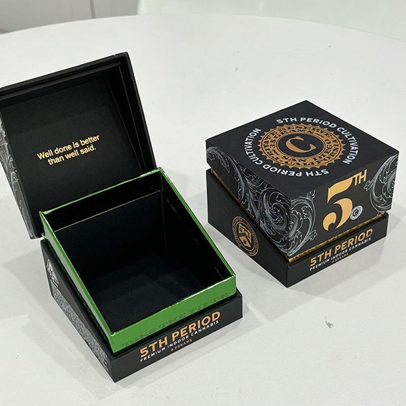 カスタムリジッド 手作り包装 CBD カードボード 豪華タバコ箱 ネック付き