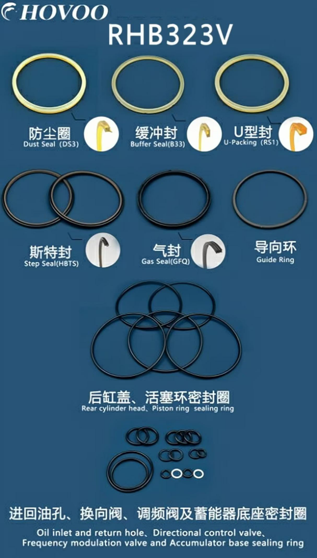 RHB323V Hydraulic Breaker Seal Kits factory