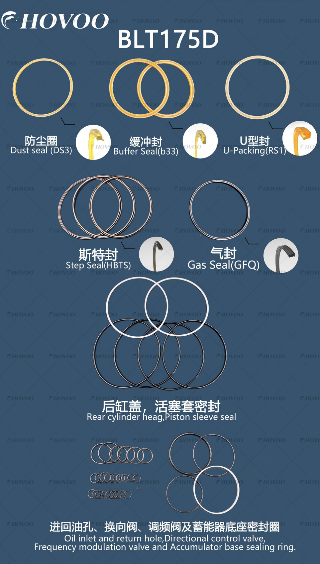 BEILITE BLT 175D Hydraulic Hammer Seal Kits details