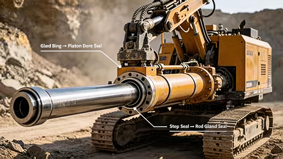 Glyd Ring and Step Seal in Rock Drill Hydraulic Cylinders: How They Work and How to Choose a Replacement