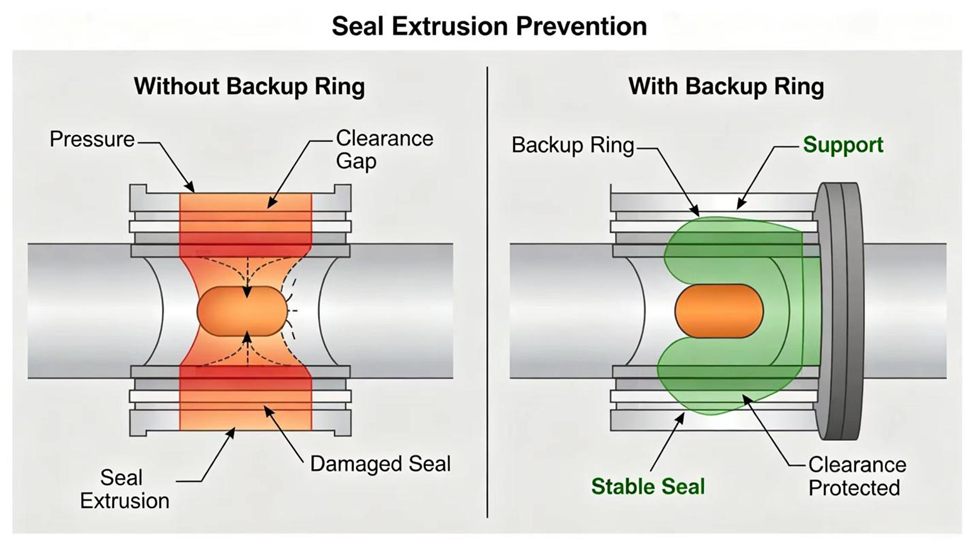 rock drill backup ring how it prevents seal extrusion and how to choose a replacement-2