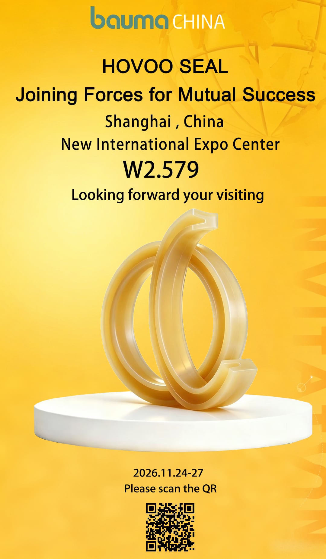Conózcanos en bauma CHINA Shanghái | Stand W2.579 – Juntas para perforadoras de roca y soluciones de diafragmas