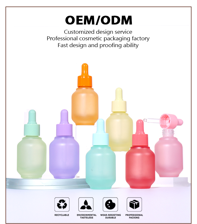 30ML Macaron - colored Series Dropper Essence Bottle manufacture