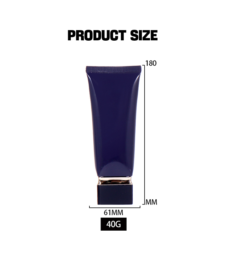 40ml Navy Blue + Black - Gold Square Cap! High - end Beauty and Skincare Hose Packaging supplier