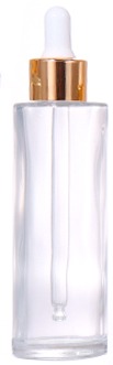 100ML, 80ML, 60ML, 50ML, 40ML, 30ML, 20ML Transparent / Frosted Dropper Beauty Bottle, Gold Lid Design Shows Light Luxury Texture factory