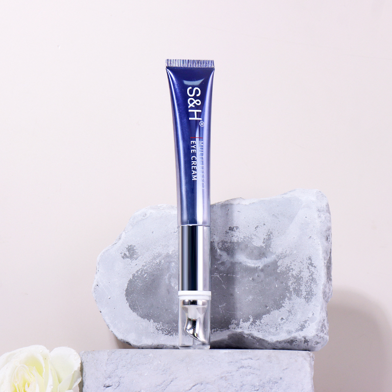20ml Navy Blue + Silver - Transparent Cap! Eye Cream Hose Packaging with Roller Ball