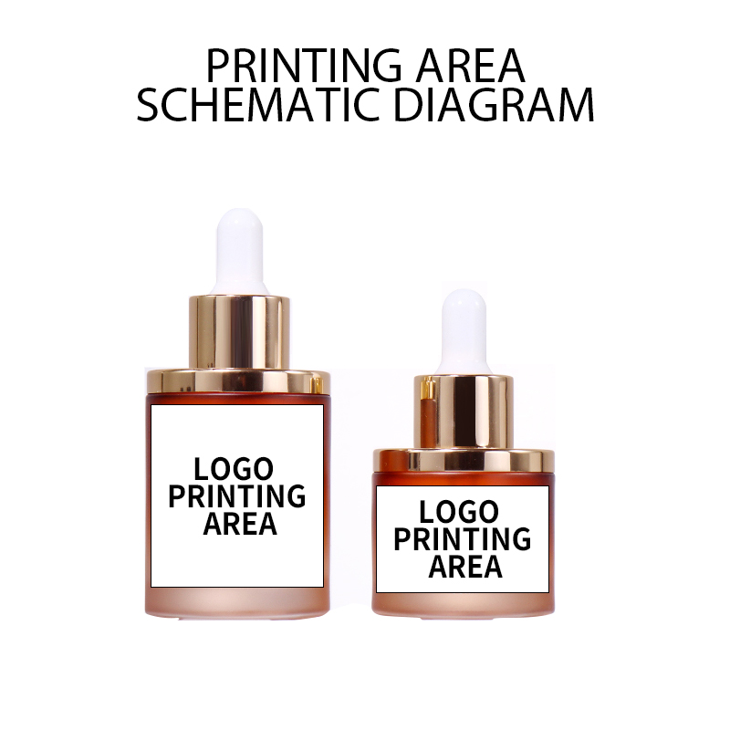 50ML, 30ML Gradient Brown - Gold Dropper Essence Bottle supplier