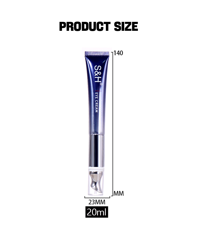 20ml Navy Blue + Silver - Transparent Cap! Eye Cream Hose Packaging with Roller Ball manufacture