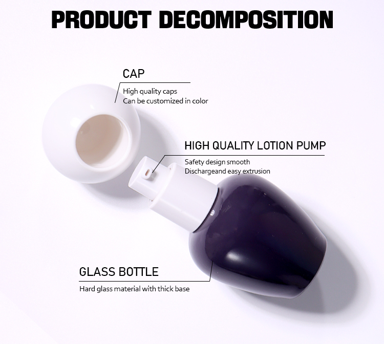 30ml Beauty Bottle with Dark Purple Body and White Spherical Cap supplier