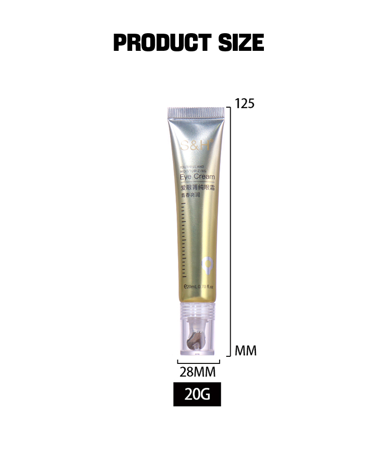 20ml Eye Cream Hose Packaging, Transparent/Gold Cap Shows Texture supplier
