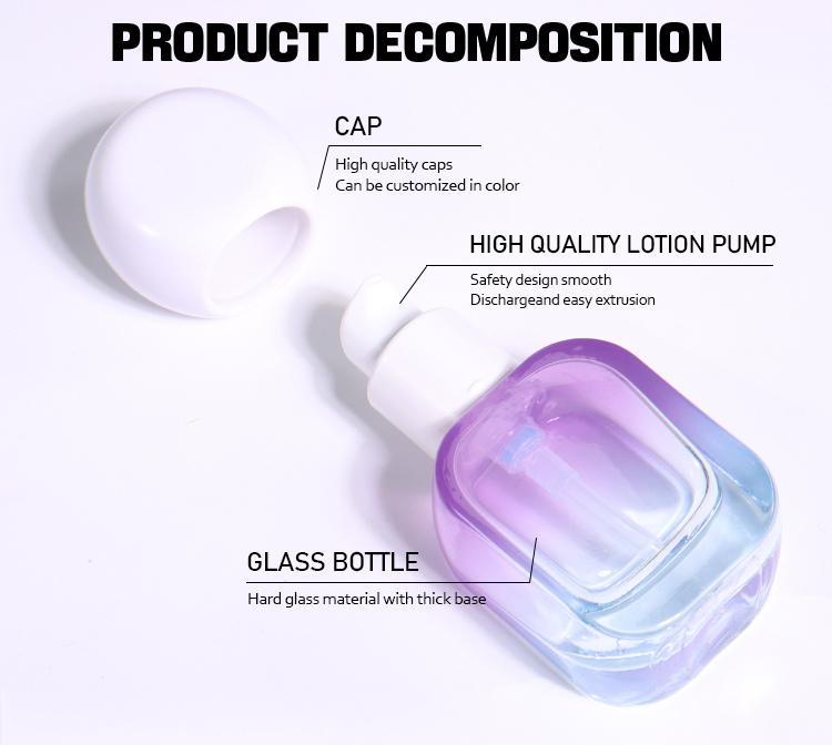 20ml Lotion Bottle: Dreamy Gradient Beauty Bottle, Square - Round Combination Shows Fresh Texture factory