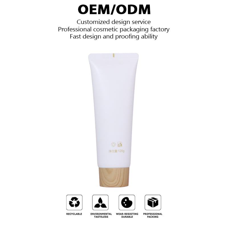 120ML Pure White Facial Cleansing Cream Hose, Wood - Grain Screw Cap Shows Natural Texture factory