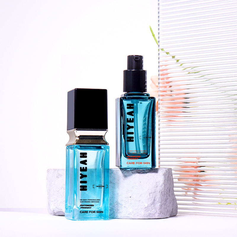 30ml Square - Style Beauty Bottle, Blue - Gold Color Matching Shows Light Luxury Texture