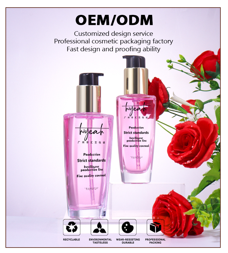 100ML,60ML Cosmetic Essence Bottle manufacture