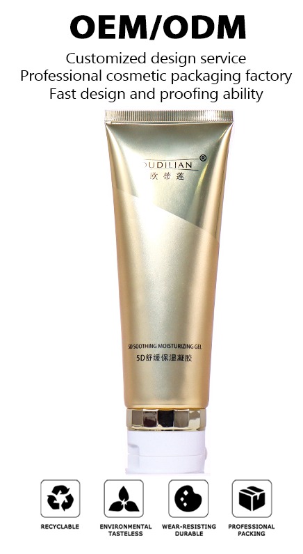 100ml Golden Luxury Skincare Hose, Gold-White Flip-Top Cap Highlights High-End Texture supplier