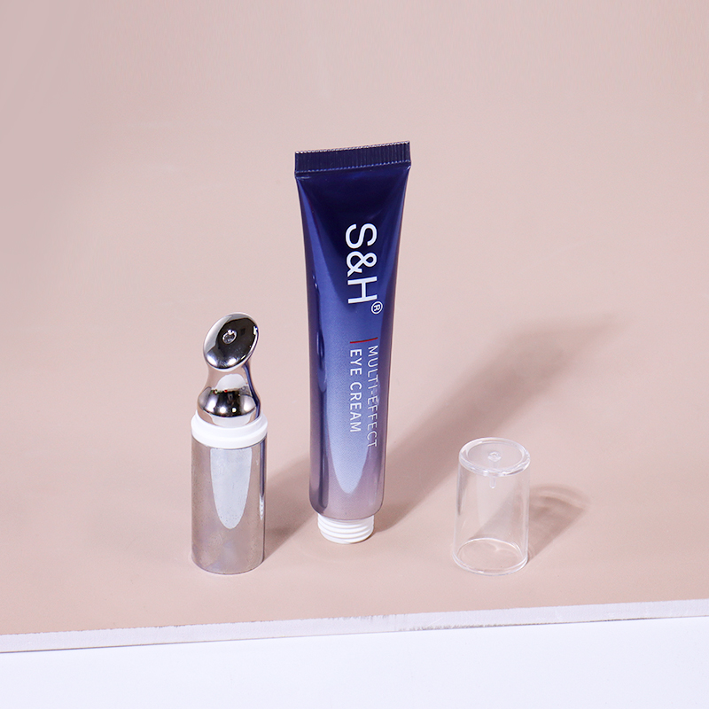 20ml Navy Blue + Silver - Transparent Cap! Eye Cream Hose Packaging with Roller Ball factory