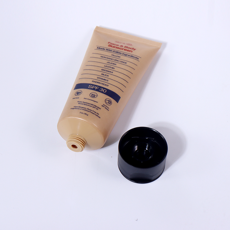 85ml Sunscreen Hose with Brown Body and Black Cap, Minimalist Design Shows Skincare Style factory
