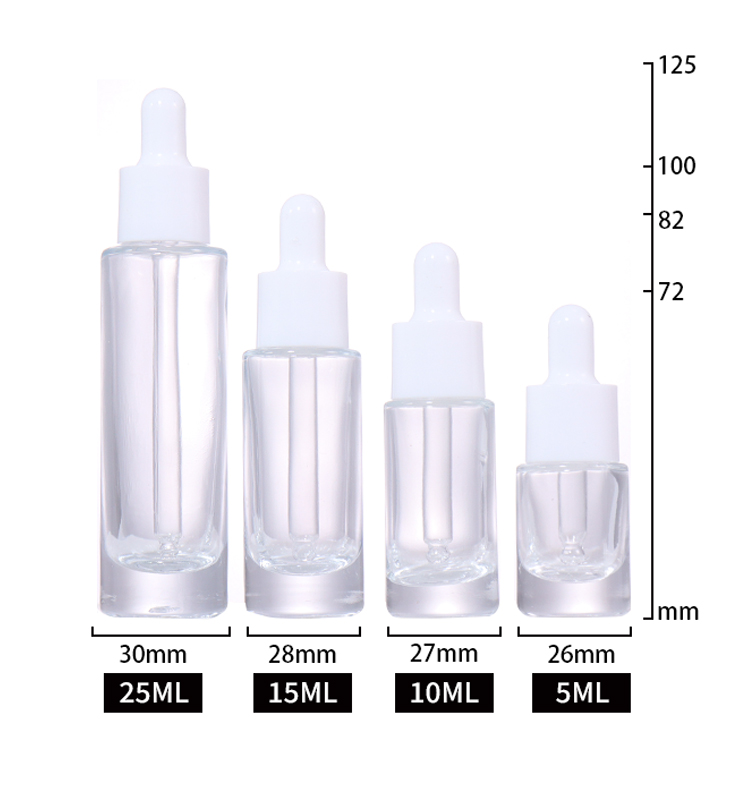 25ML,15ML,10ML,5ML Cosmetic Essence Bottle details