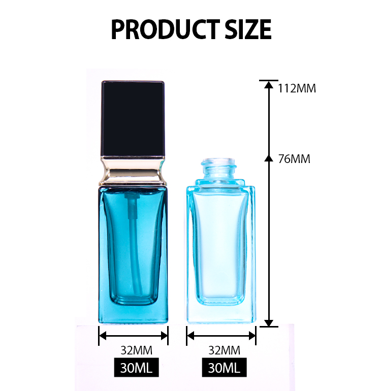 30ml Square - Style Beauty Bottle, Blue - Gold Color Matching Shows Light Luxury Texture manufacture