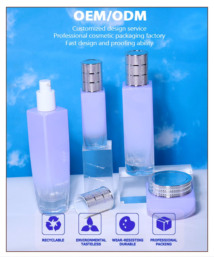 The lotion bottles, spray bottles and cream jars in 120ML, 100ML, 40ML and 50G are available. details