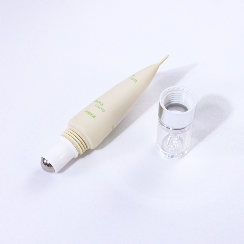 10ml Beige Tube with Transparent Silver Cap + Roller Ball Design factory