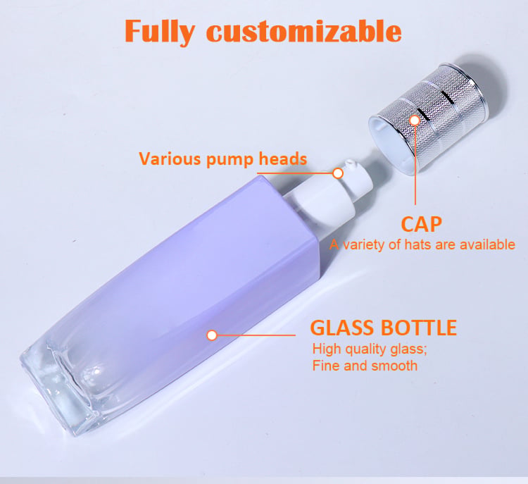 The lotion bottles, spray bottles and cream jars in 120ML, 100ML, 40ML and 50G are available. factory