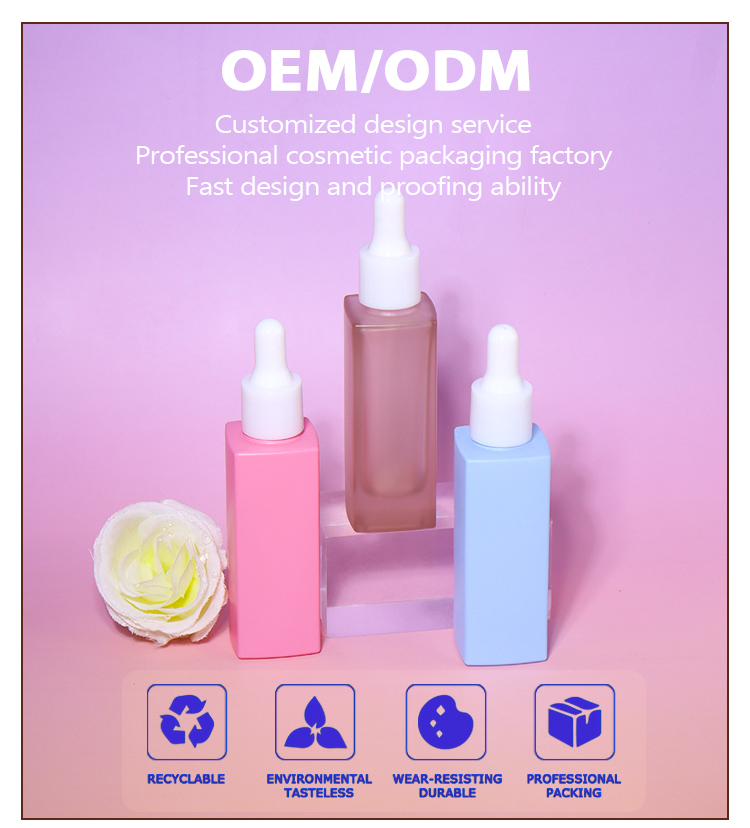 30ml Dropper Bottle | Square Design + White Rubber Bulb manufacture