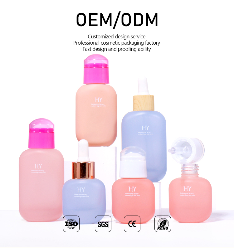 50ml and 20ml macaron - colored essential oil bottles manufacture
