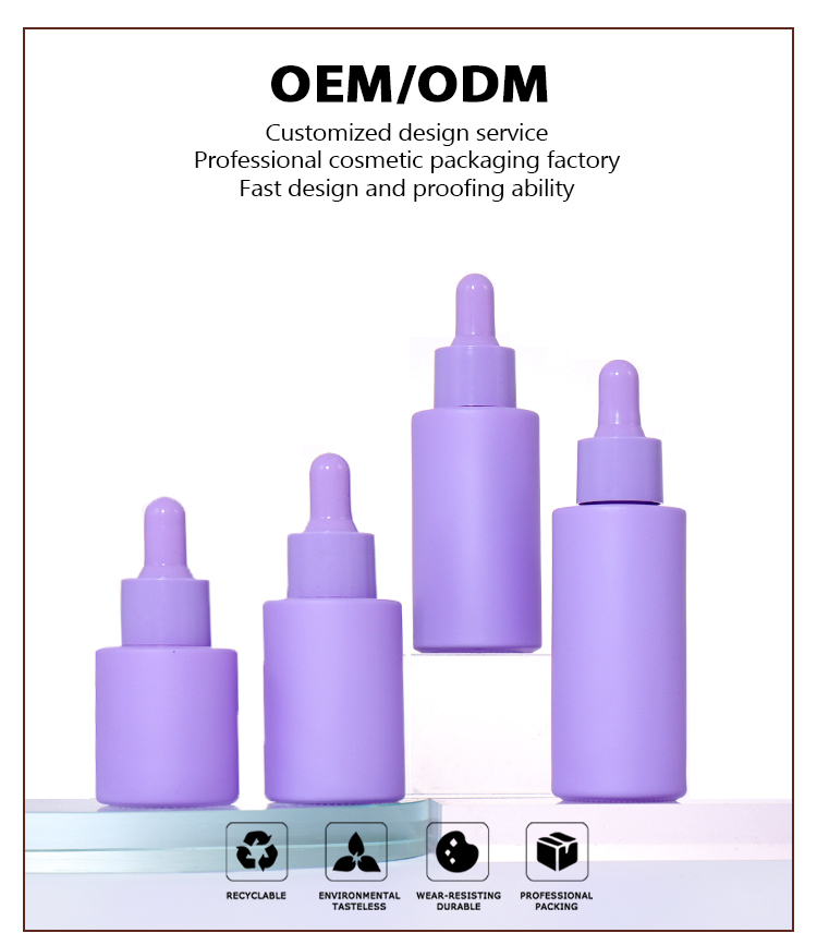 50ML, 40ML, 30ML, 20ML Macaron - colored Dropper Essence Bottle details