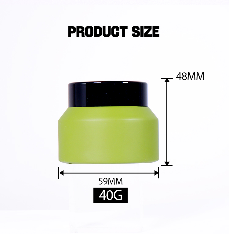 40G Fresh Green Cream Jar, Black Lid Design Shows Minimalist and High - end Sense details